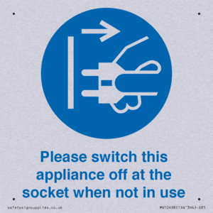 Please switch this appliance off at the socket when not in use
